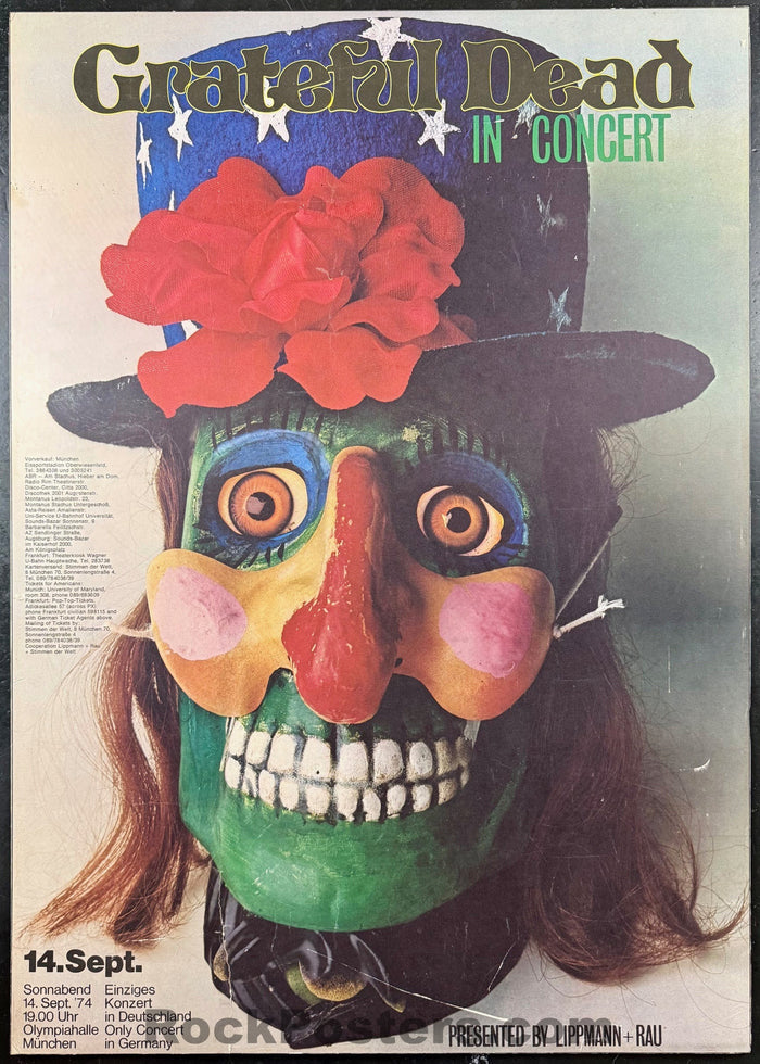 AUCTION - AOR 4.237 - Grateful Dead - Gunther Kieser - 1972 Poster - Munich, Germany - Very Good
