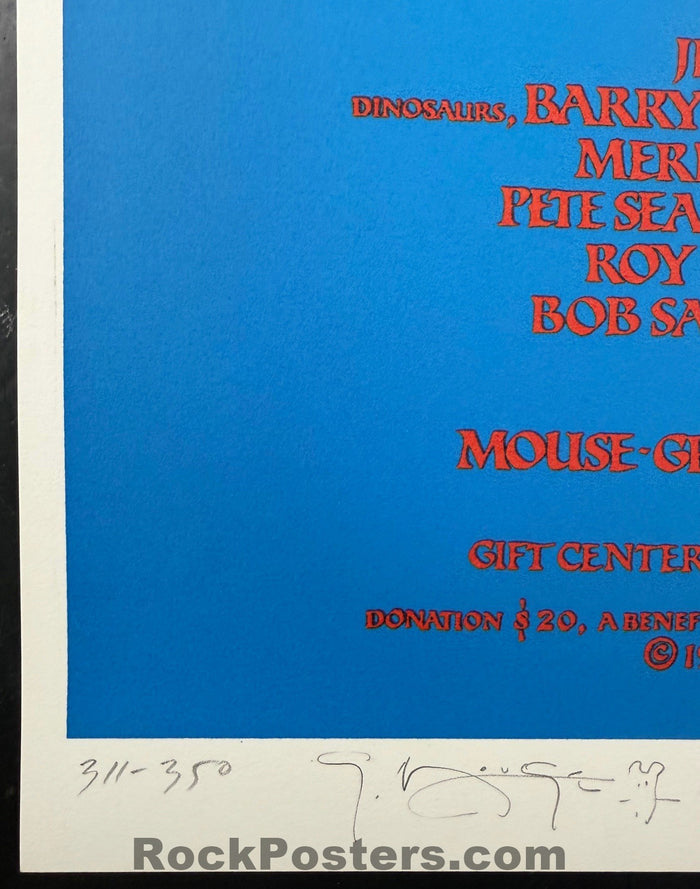 AUCTION -  Artist Rights Today -  Jerry Garcia - Wilson,  Mouse, Kelley, Moscoso SIGNED - 1989 Poster - Near Mint