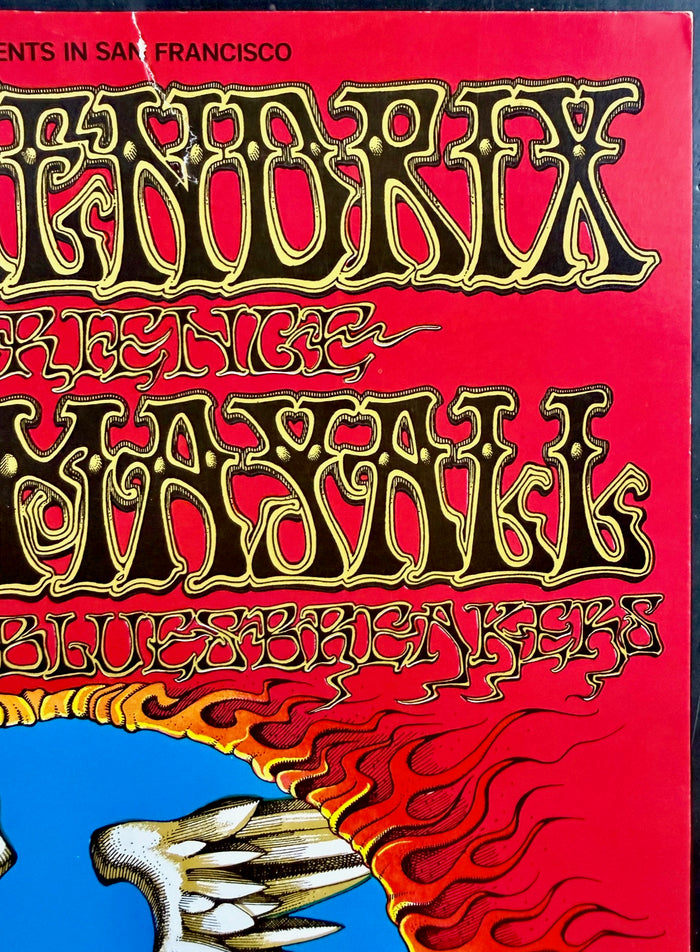 AUCTION - BG-105-RP-2 - Jimi Hendrix - Rick Griffin - 1968 Poster - Fillmore/Winterland - Very Good - SF Rock Posters & Collectibles