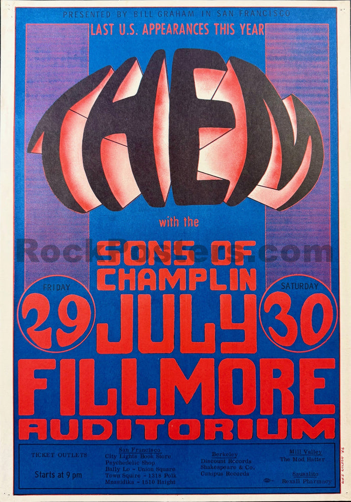 AUCTION - BG-20 - Them Van Morrison - Wes Wilson - 1966 Poster - Fillmore  Auditorium - Very Good - SF Rock Posters & Collectibles