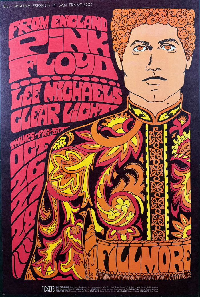 AUCTION - BG-90 -  Pink Floyd - Bonnie MacLean - 1967 Poster - Fillmore Auditorium - Near Mint - SF Rock Posters & Collectibles