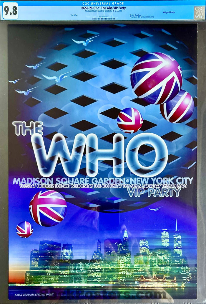 AUCTION - BGSE-26 - The Who - Rex Ray - 2000 Poster - Madison Square Garden - CGC Graded 9.8
