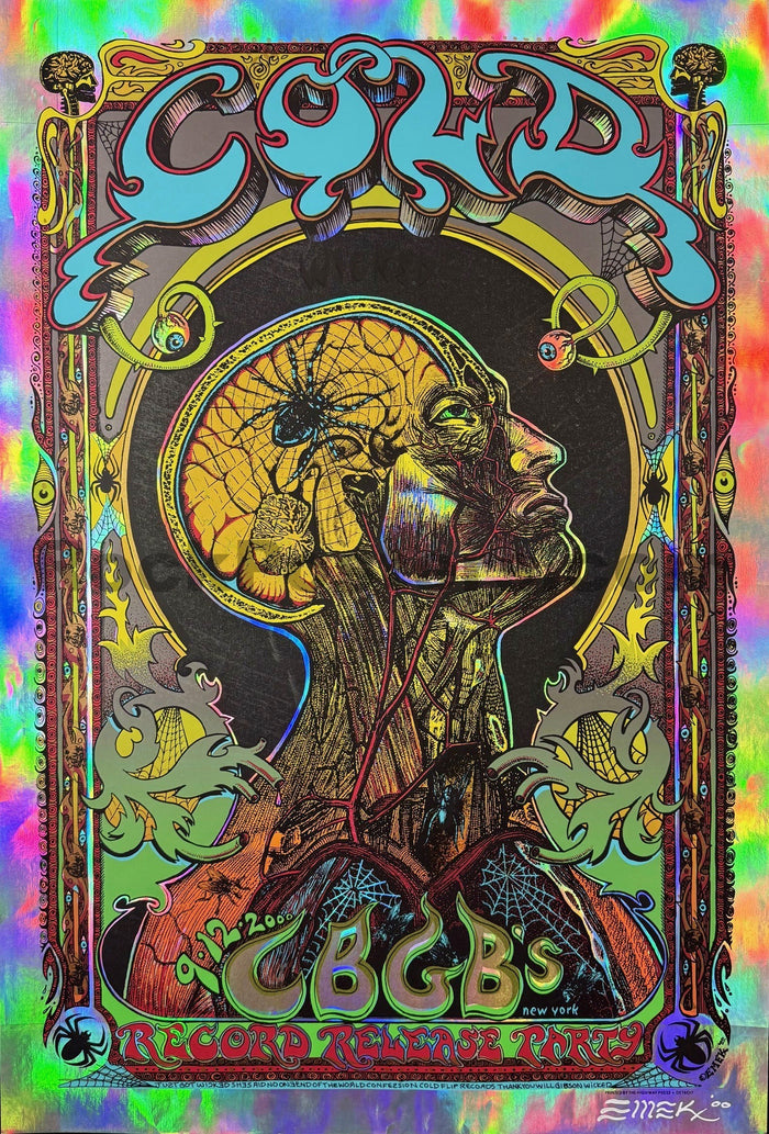 AUCTION - Cold - New York City '00 - Foil  - Emek  - Excellent - SF Rock Posters & Collectibles