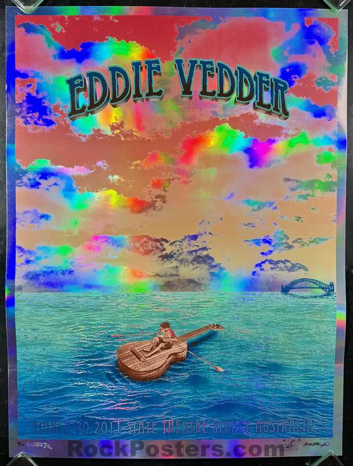AUCTION -  Eddie Vedder - Sydney '11 - Foil Variant Edition - Emek - Near Mint Minus - SF Rock Posters & Collectibles