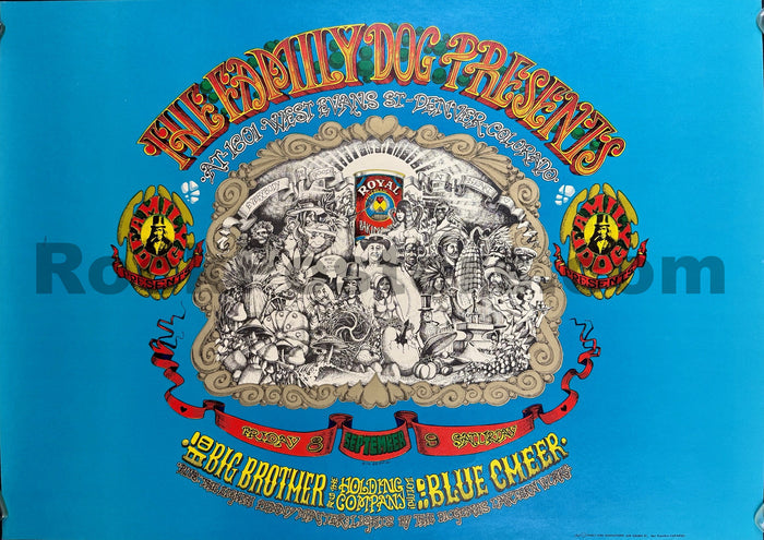 AUCTION - FD-79 - Big Brother Janis Joplin - Rick Griffin - Large 1967 Poster - Denver Grand Opening - Near Mint Minus - SF Rock Posters & Collectibles