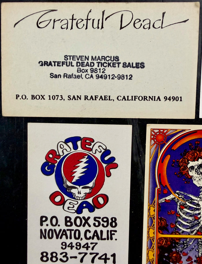 AUCTION - Grateful Dead - 70s & 80s Business Cards (5) - Near Mint Minus - SF Rock Posters & Collectibles