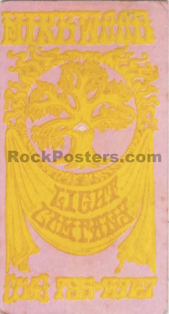 AUCTION - Mirkwood - 1968 Psychedelic Light Show - Business Card - San Diego - Excellent - SF Rock Posters & Collectibles