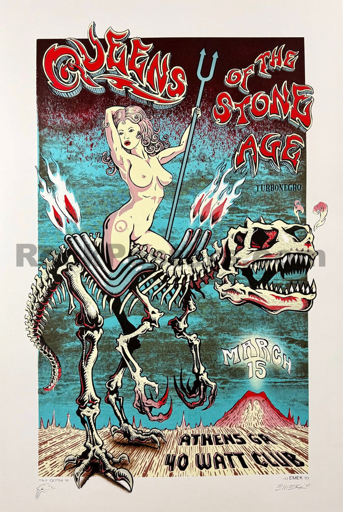 AUCTION - Queens of the Stone Age - Athens '03 - 1st Edition - Emek  - Near Mint Minus - SF Rock Posters & Collectibles