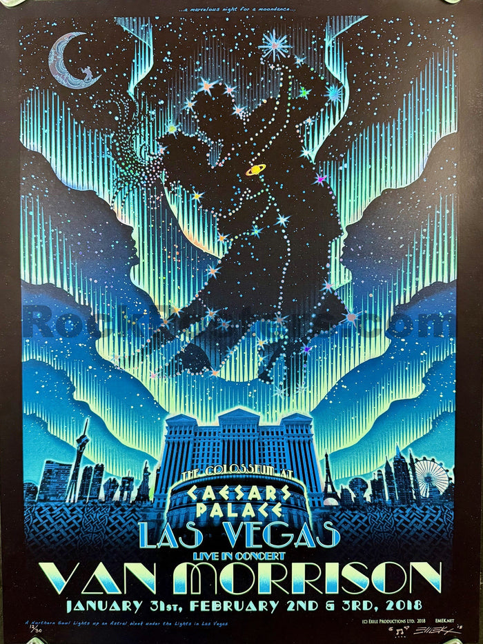 AUCTION -  Van Morrison - Las Vegas '18 - Variant Edition of 30 - Emek  - Mint - SF Rock Posters & Collectibles