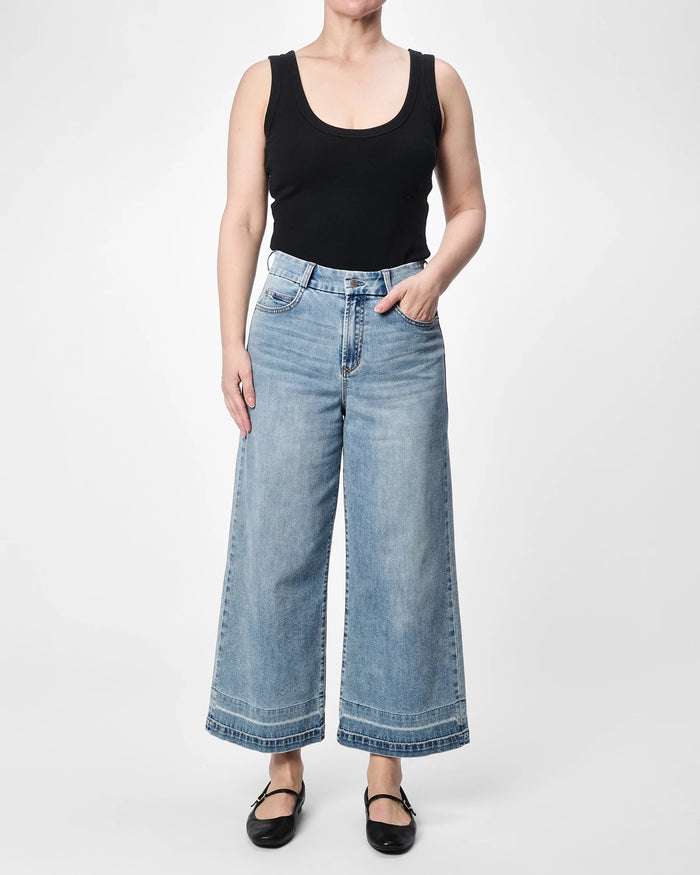 Hillcress $|& Dear John Audrey Super High Rise Wide Leg Jeans with Released Hem - VOF Detail