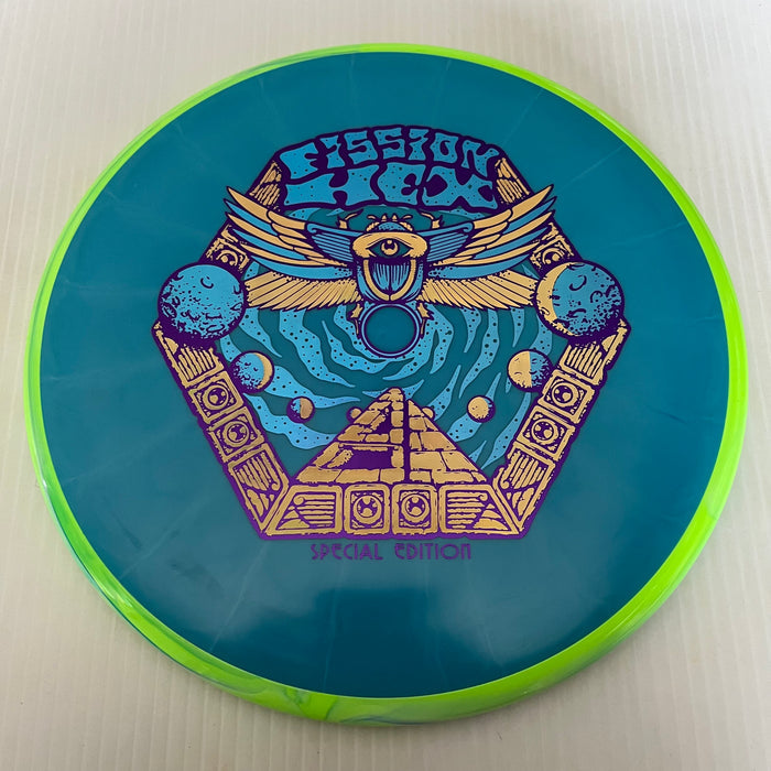 Blue/Swirly Bright Green Rim/161g 22