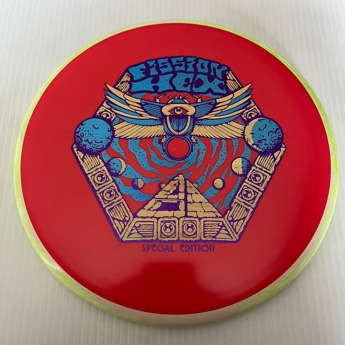 Red/Swirly DayGlo Rim/173g 26