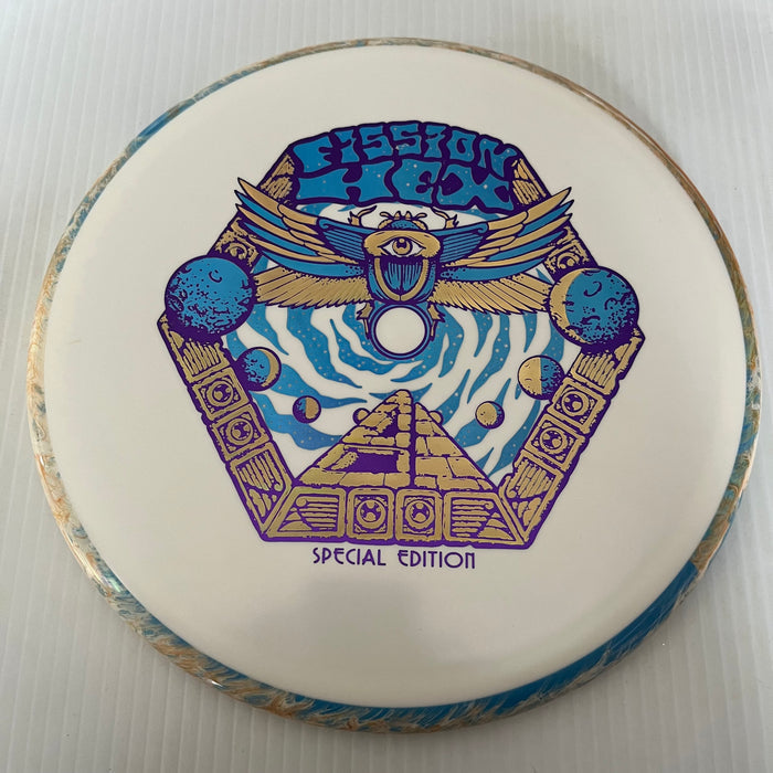 White/Swirly Blue & Orange Rim/174g 29