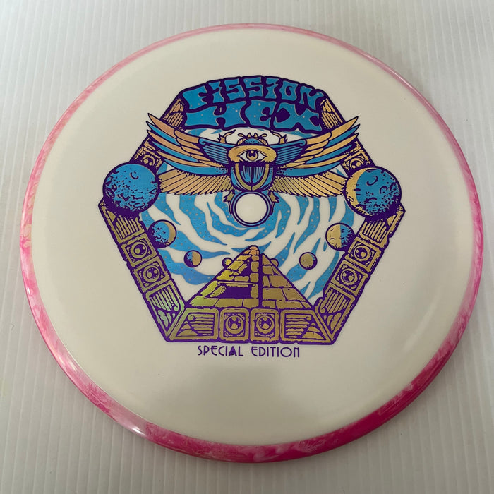 White/Swirly Pink Rim/176g 32