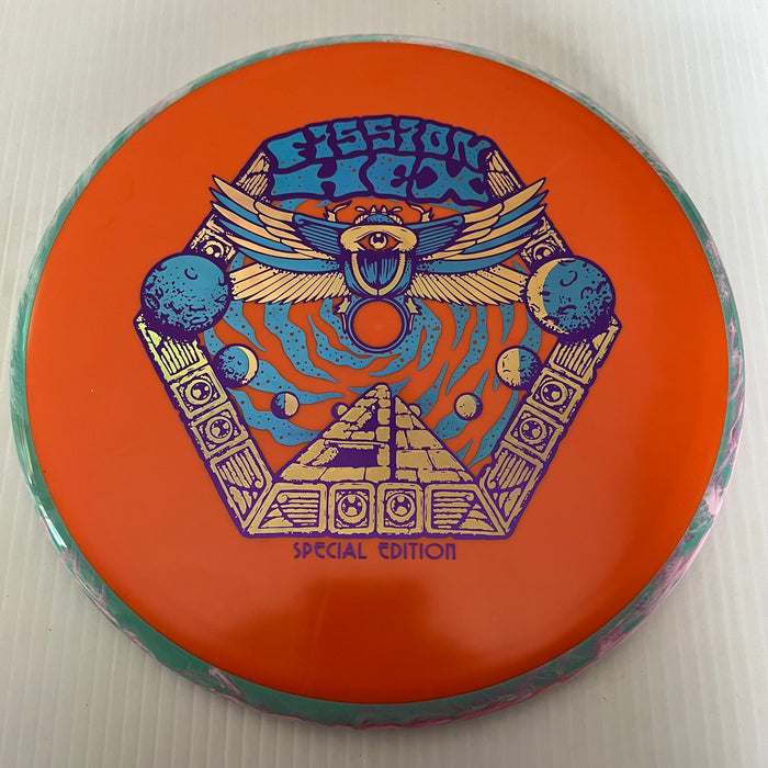 Orange/Swirly Teal & Pink Rim/177g 6