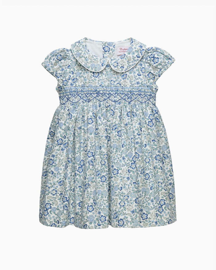 Confiture Dress Baby Arabella Floral Smocked Dress in Blue