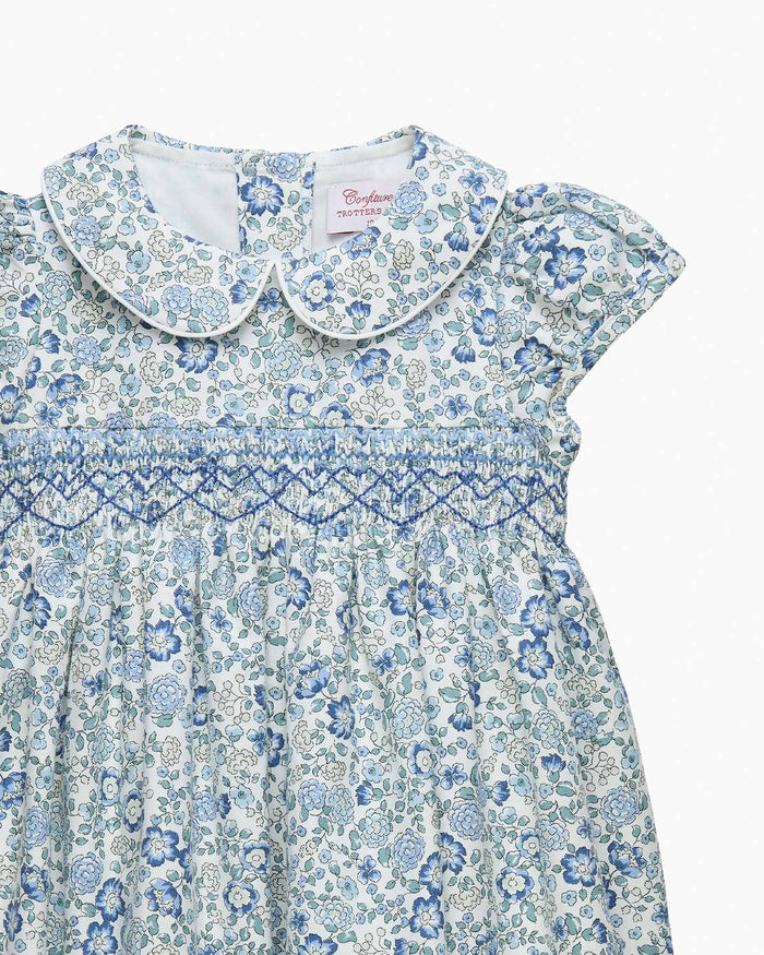 Confiture Dress Baby Arabella Floral Smocked Dress in Blue