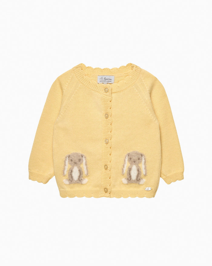 Lapinou Cardigan Baby Bunny Cardigan in Lemon