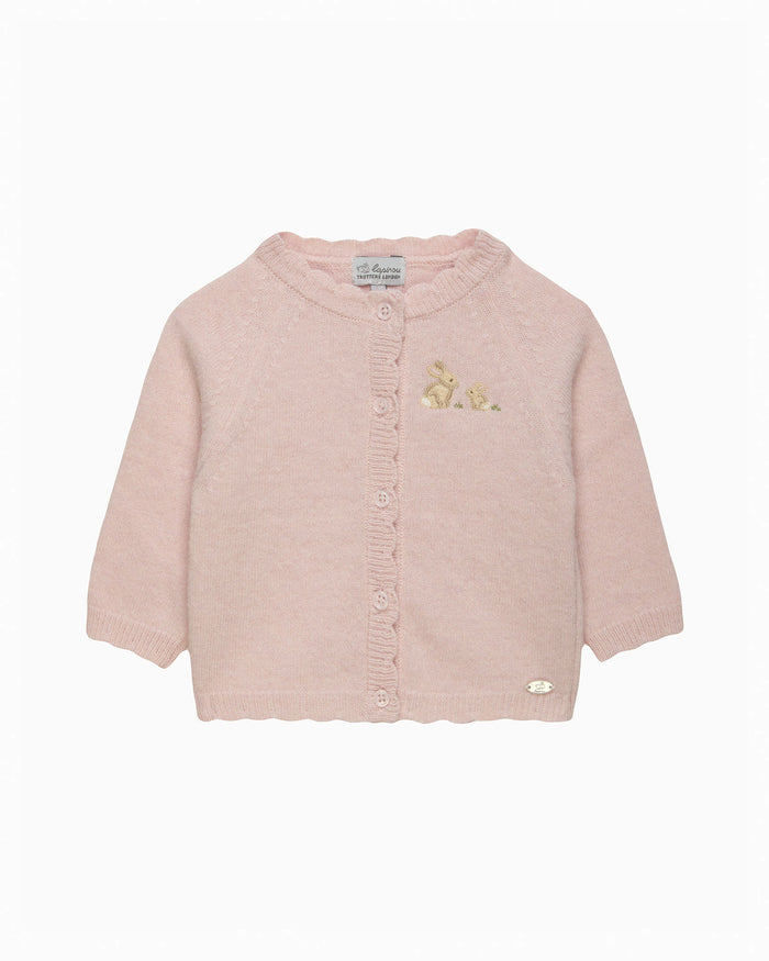 Lapinou Cardigan Baby Bunny Embroidered Cardigan