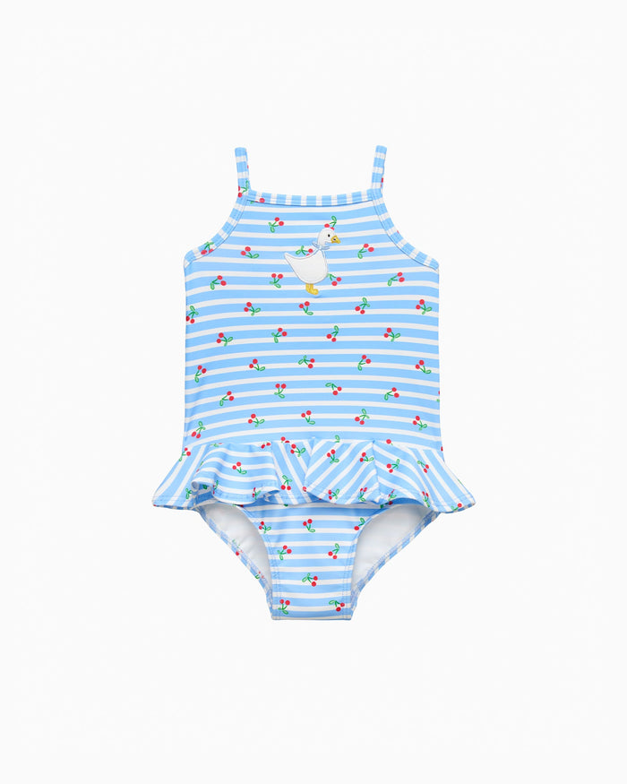 Hampton Swim Swimsuit Baby Cherry Stripe Duck Swimsuit in Blue