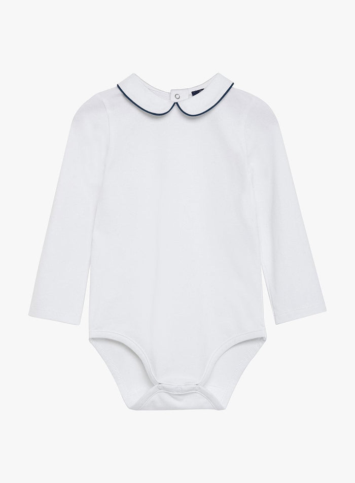 Thomas Brown Body Little Long Sleeved Milo Body in White/Navy