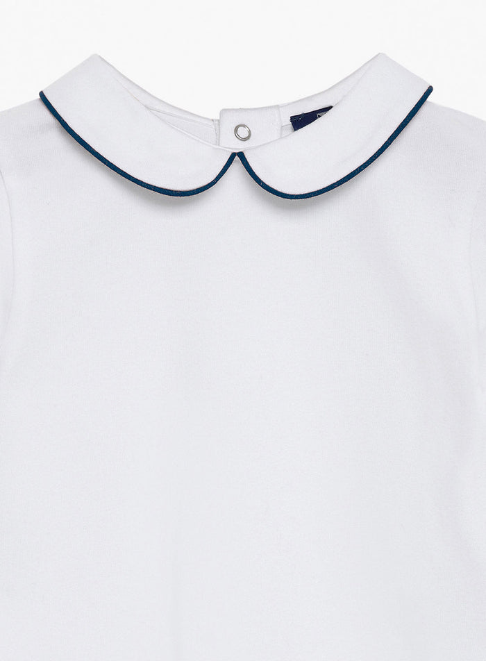 Thomas Brown Body Little Long Sleeved Milo Body in White/Navy