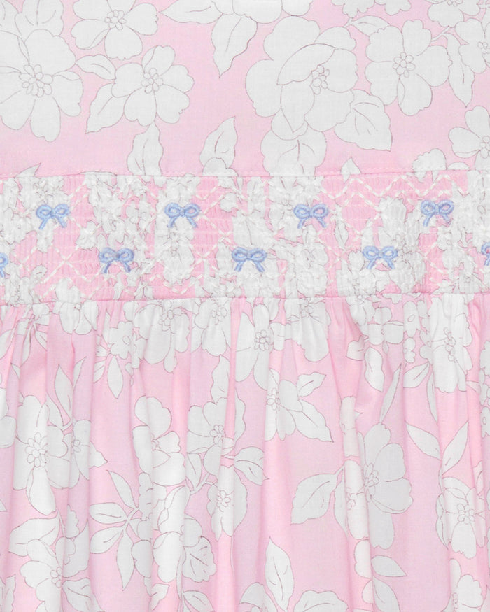 Confiture Dress Baby Molly Smocked Pinafore Dress in Pale Pink Floral