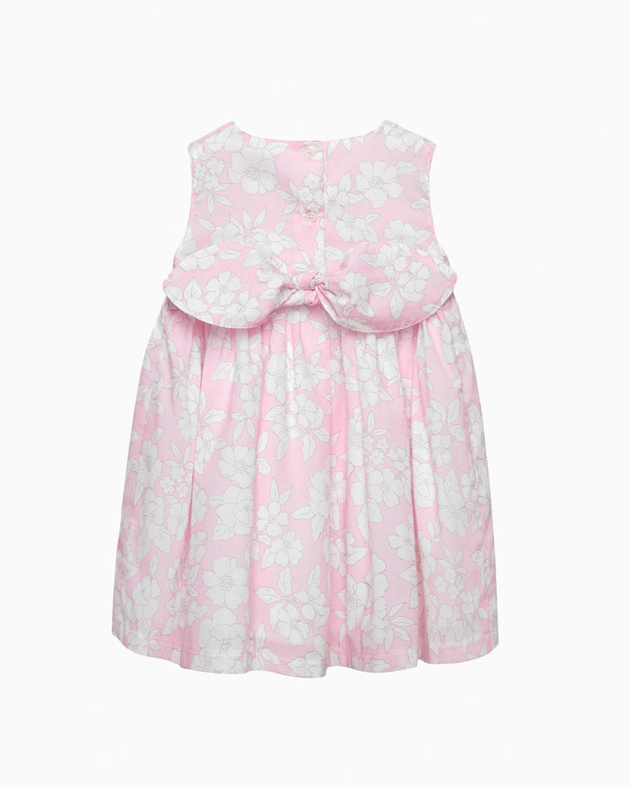 Confiture Dress Baby Molly Smocked Pinafore Dress in Pale Pink Floral