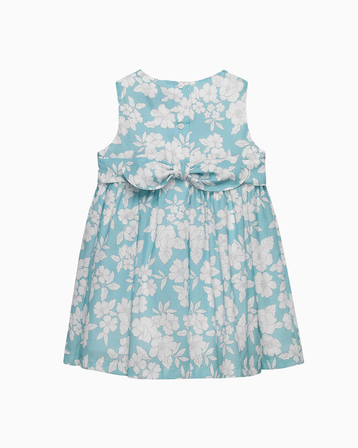 Confiture Dress Baby Molly Smocked Pinafore Dress in Teal Floral