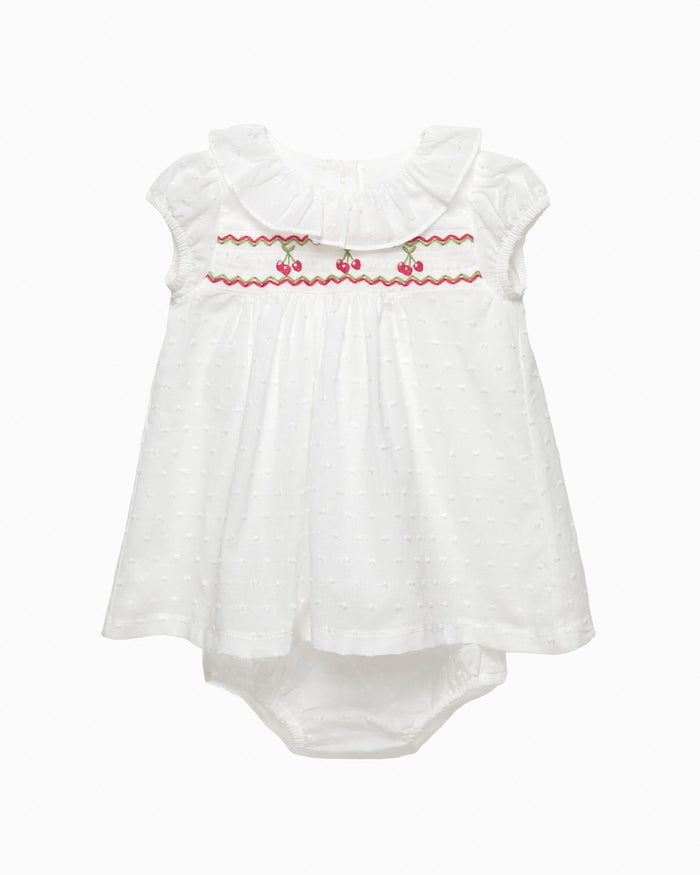 Lapinou Dress Baby My First Smocked Dress in Cherries