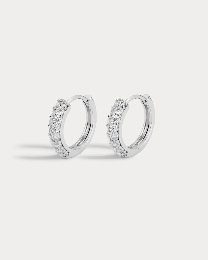 Silver $|& Luv AJ Baby Pave Huggies - VOF Detail