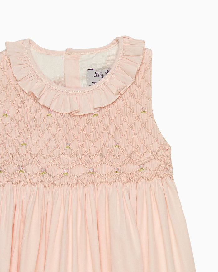 Lily Rose Dress Baby Sleeveless Willow Rose Hand Smocked Dress