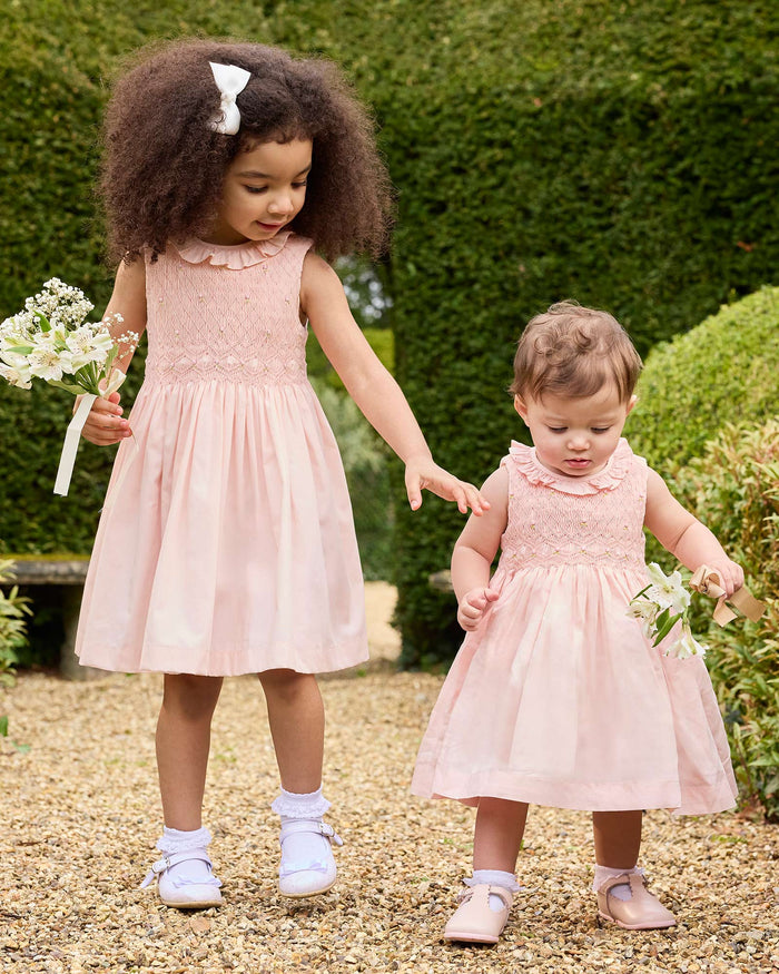 Lily Rose Dress Baby Sleeveless Willow Rose Hand Smocked Dress