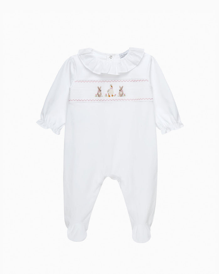 Lapinou All-in-One Baby Smocked All-in-One in Duck & Bunny