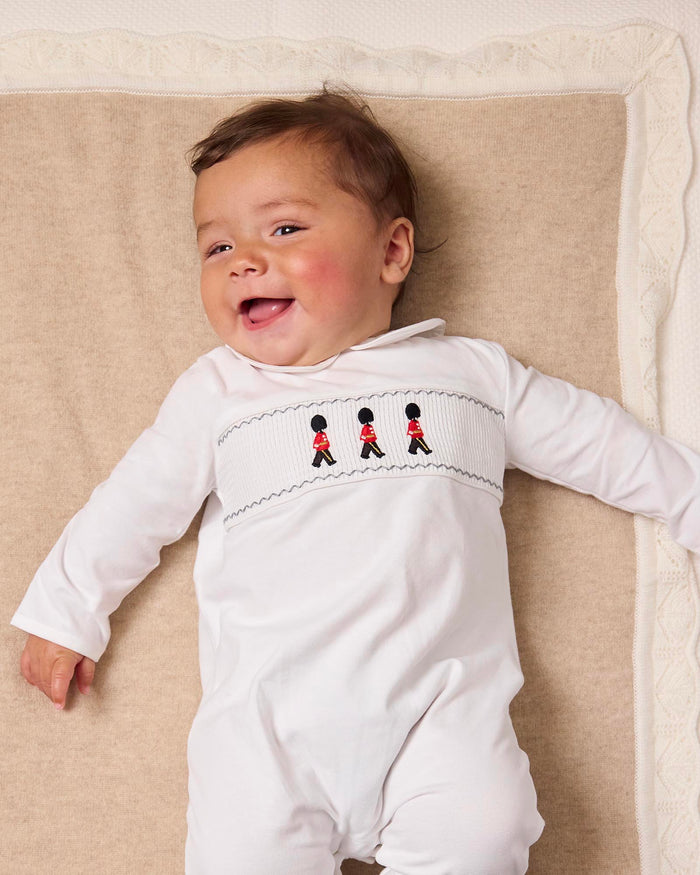 Lapinou All-in-One Baby Smocked All-in-One in Guardsman