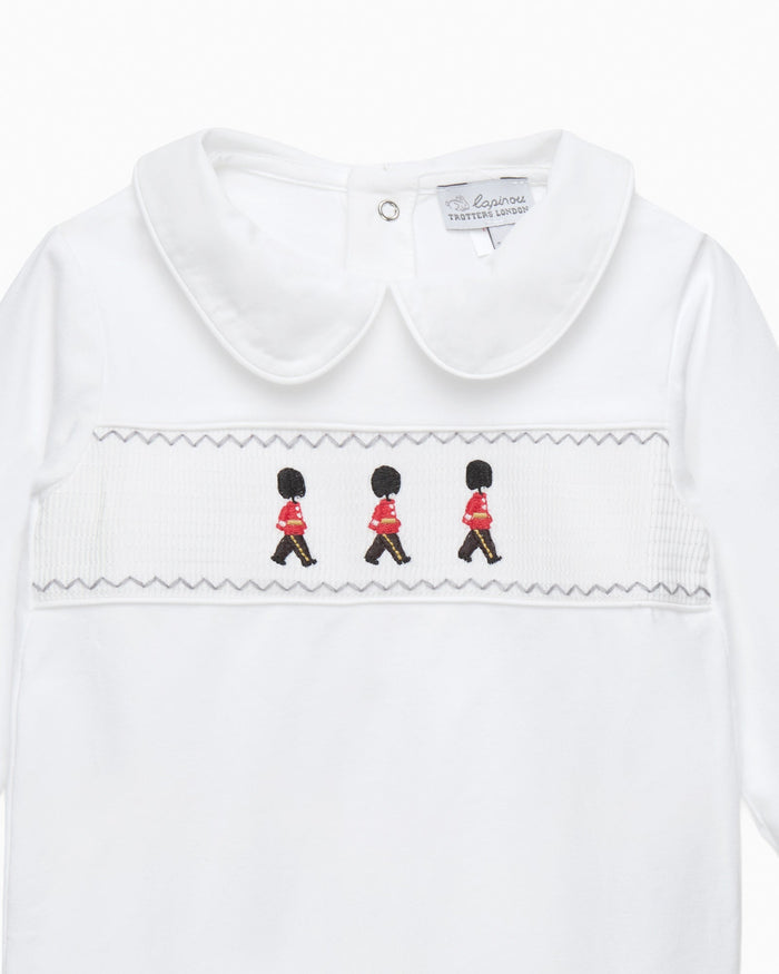 Lapinou All-in-One Baby Smocked All-in-One in Guardsman
