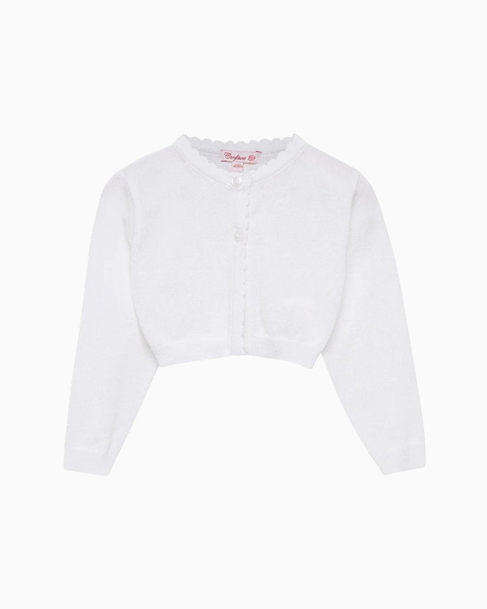 Confiture Cardigan Baby Sophie Cropped Cardigan in White