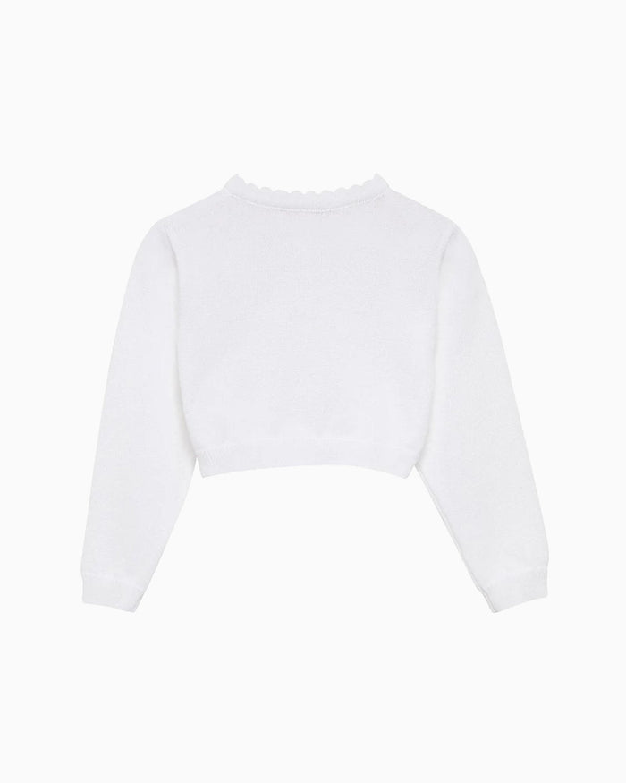 Confiture Cardigan Baby Sophie Cropped Cardigan in White