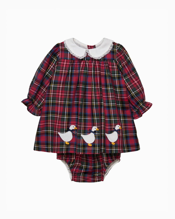 Lapinou Dress Baby Tartan Duck Dress