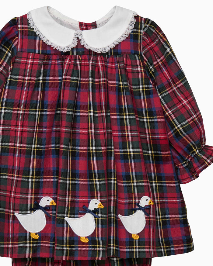 Lapinou Dress Baby Tartan Duck Dress