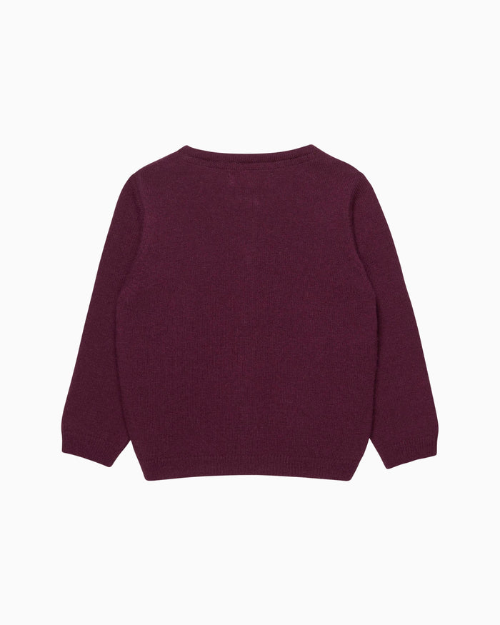Confiture Cardigan Baby Velvet Bow Cardigan in Claret