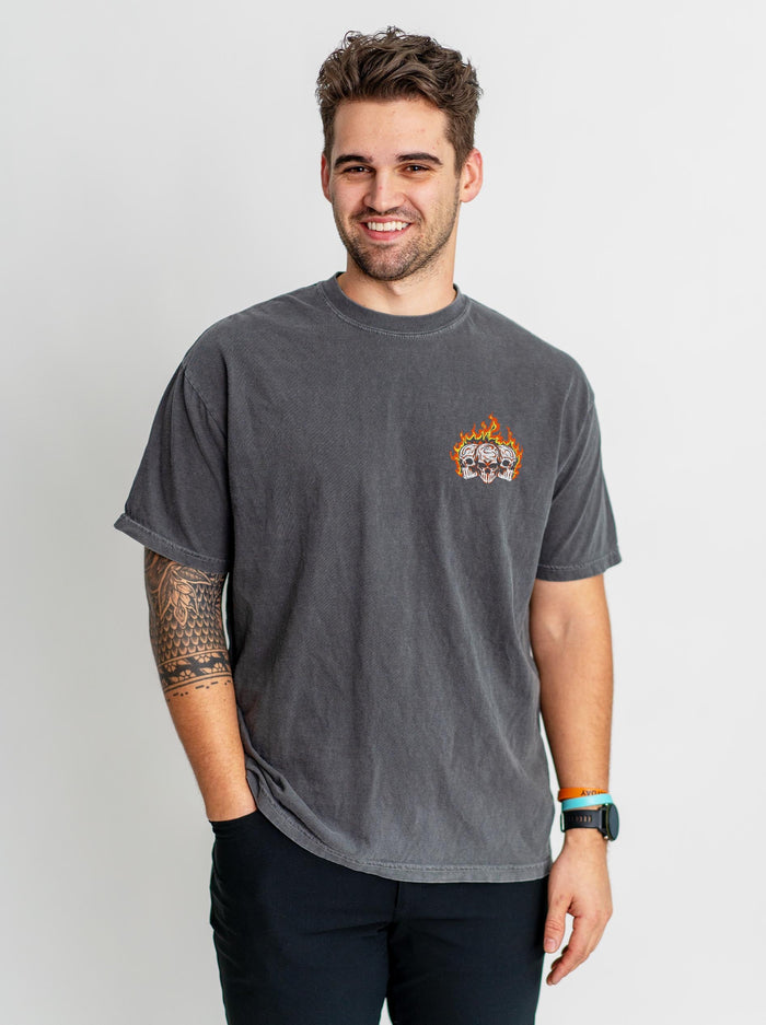 BACK BREAKER - “3 SKULL” PREMIUM T - SHIRT – T-Shirt – Dead Threads Apparel