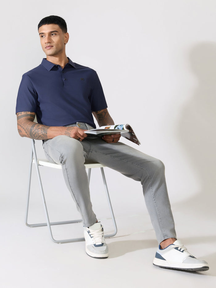 Men's Regular Fit Polo T-Shirt - navy blue