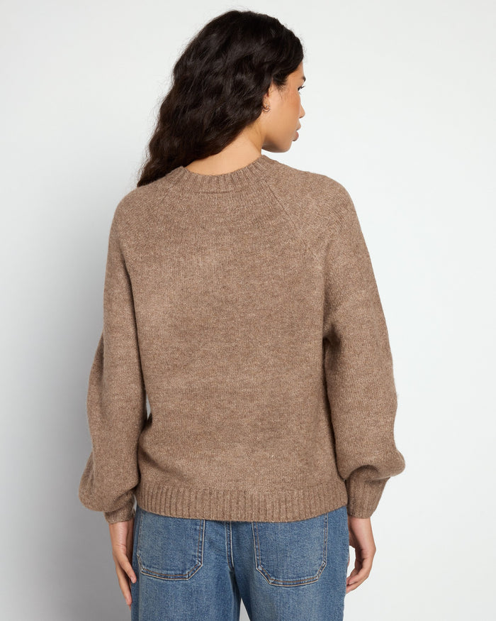 Heather Sandbar $|& SEAS Balloon Sleeve Crewneck Sweater - SOF Back