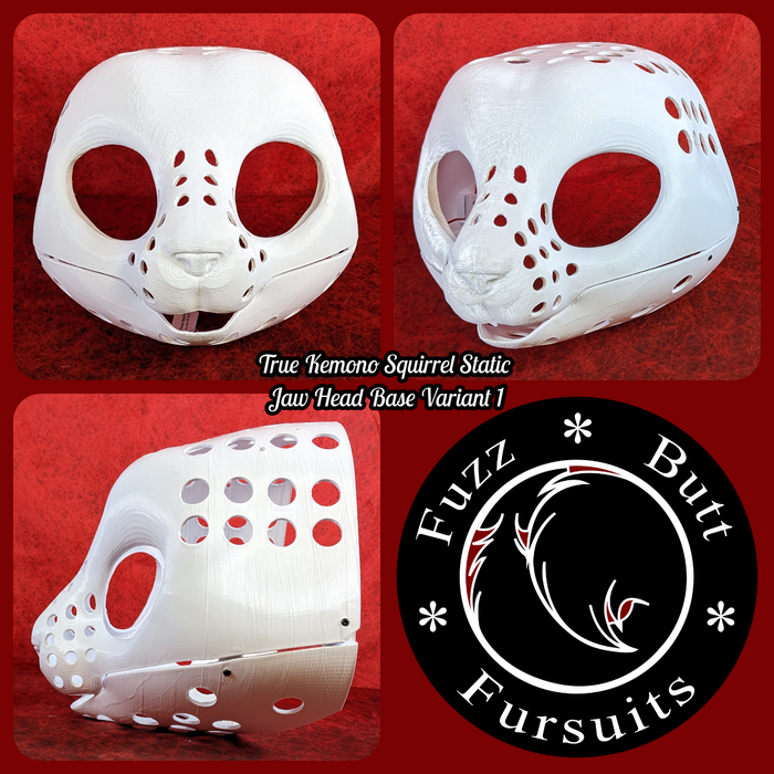 38 & 39. True Kemono Squirrel Static Variant 1 (9.5 head height. Plastic: White)