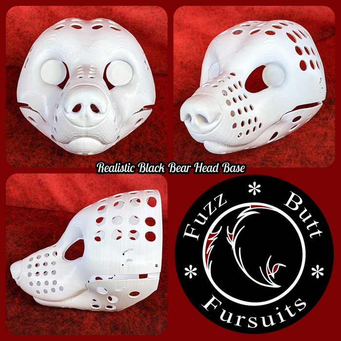 48. Realistic Black Bear (9 head height. Plastic: Black)