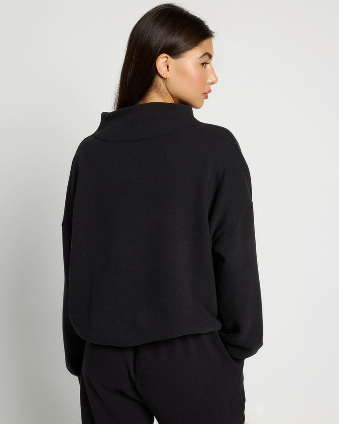 Black $|& Interval Bay Funnel Neck Sweatshirt - SOF Back