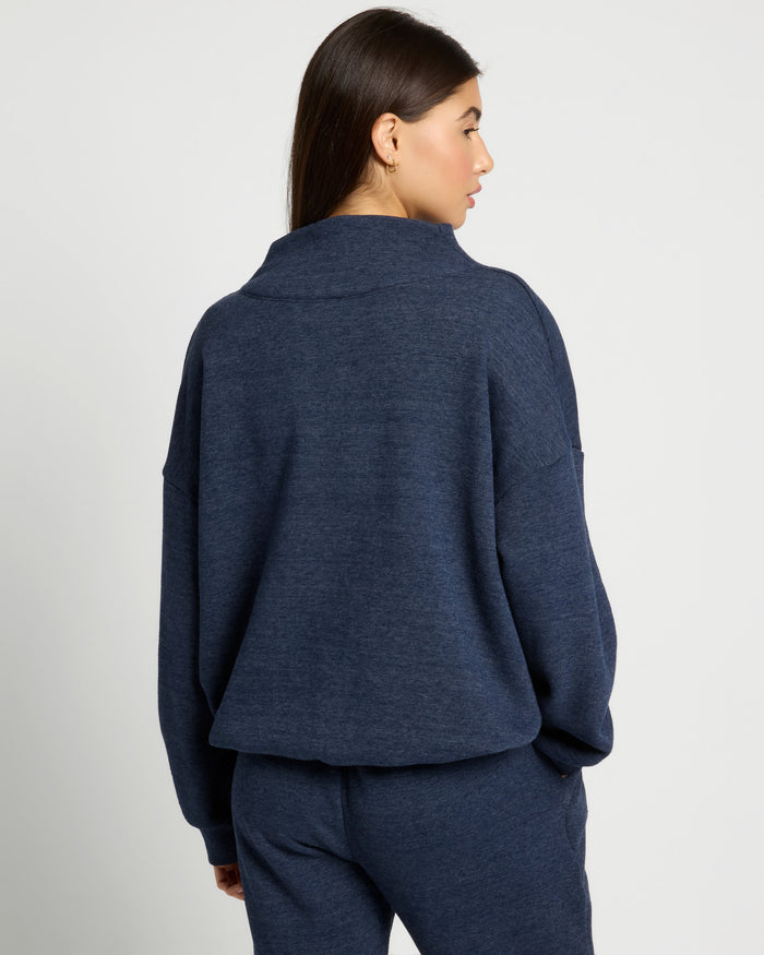 Ink Navy $|& Interval Bay Funnel Neck Sweatshirt - SOF Back