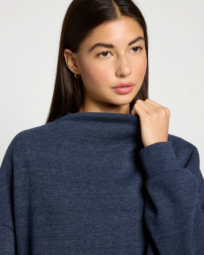Ink Navy $|& Interval Bay Funnel Neck Sweatshirt - SOF Full Front