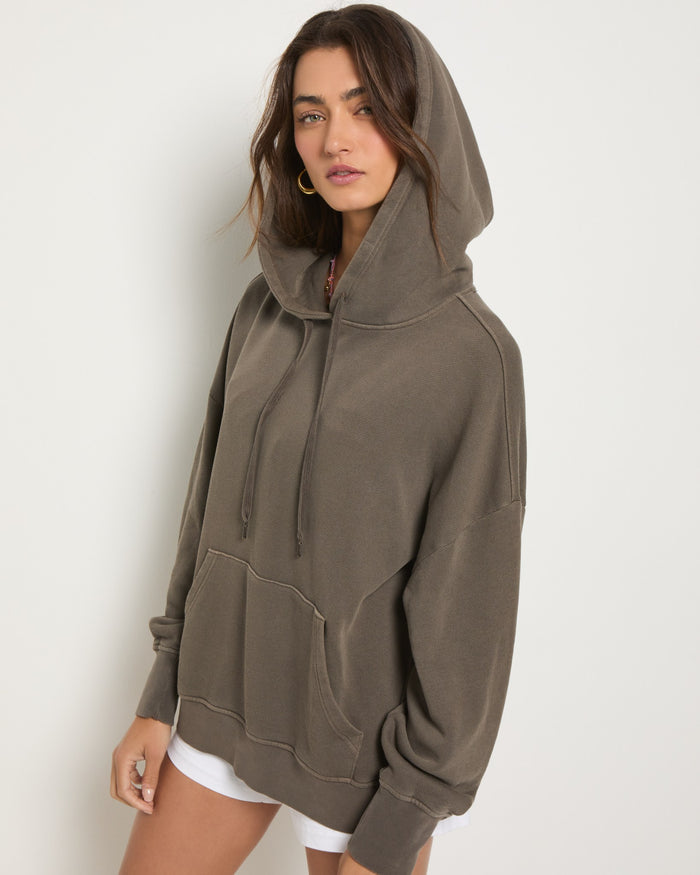 Truffle $|& SEAS Bayside Mineral Wash Hoodie - VOF Front